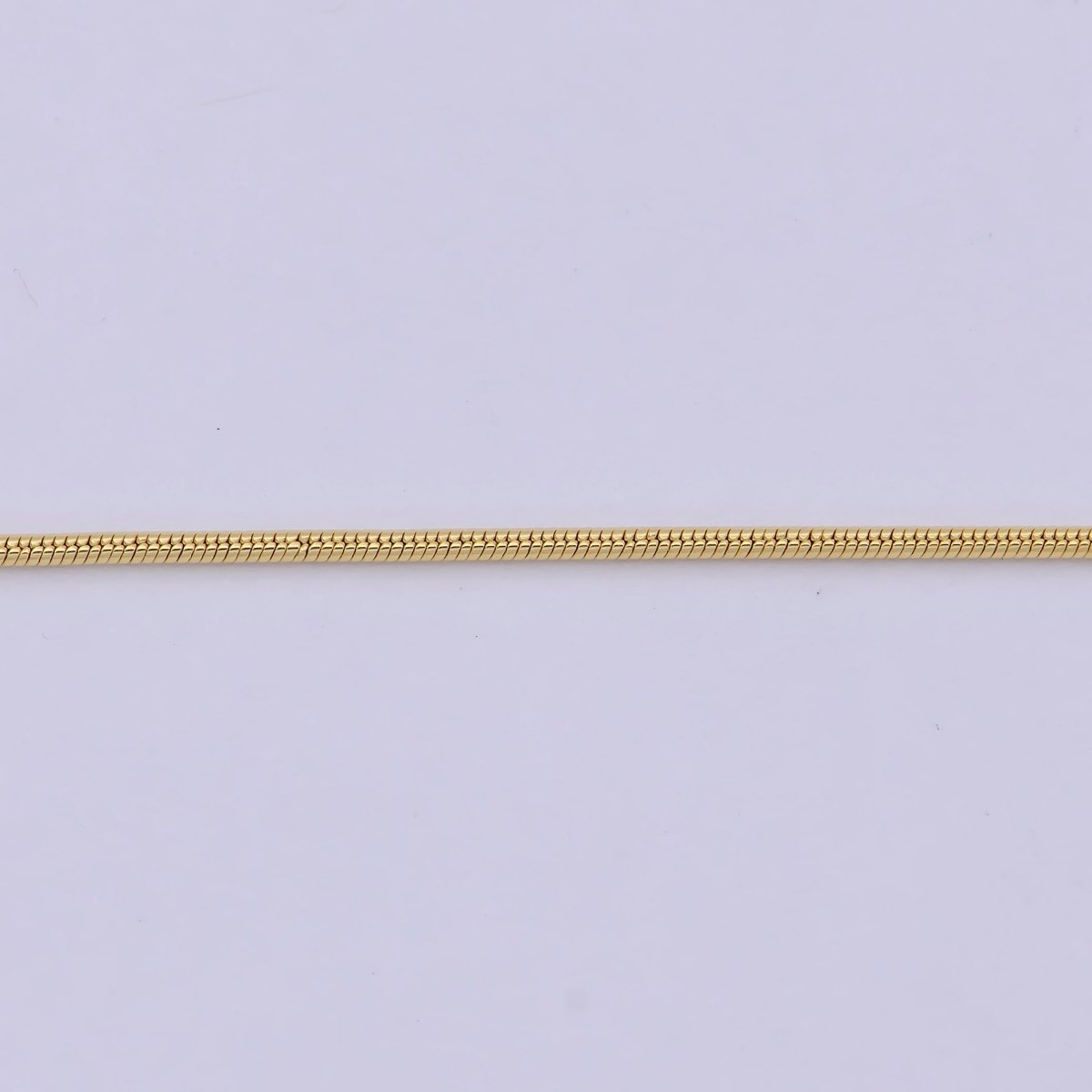 Dainty Gold Snake Chain 0.9 MM Round 19.7" Wholesale Necklace | WA-749 Clearance Pricing - DLUXCA