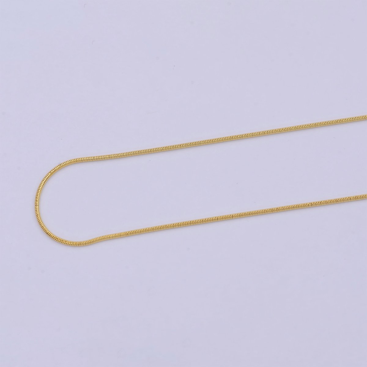 Dainty Gold Snake Chain 0.9 MM Round 19.7" Wholesale Necklace | WA-749 Clearance Pricing - DLUXCA