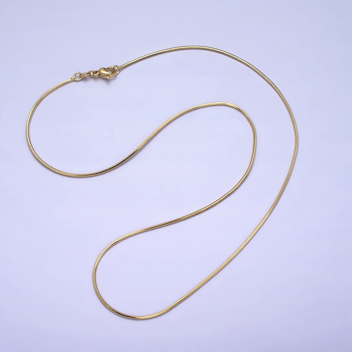 Dainty Gold Snake Chain Necklace - Gold Filled Herringbone Necklace, Thin Herringbone Chain 18 inch Necklace | WA-1586 Clearance Pricing - DLUXCA