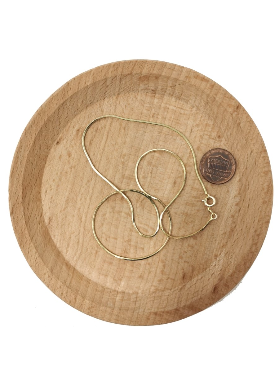 Dainty Gold Snake Herringbone Chain 1mm 18, 20 inch Necklace | WA-1747 Clearance Pricing
