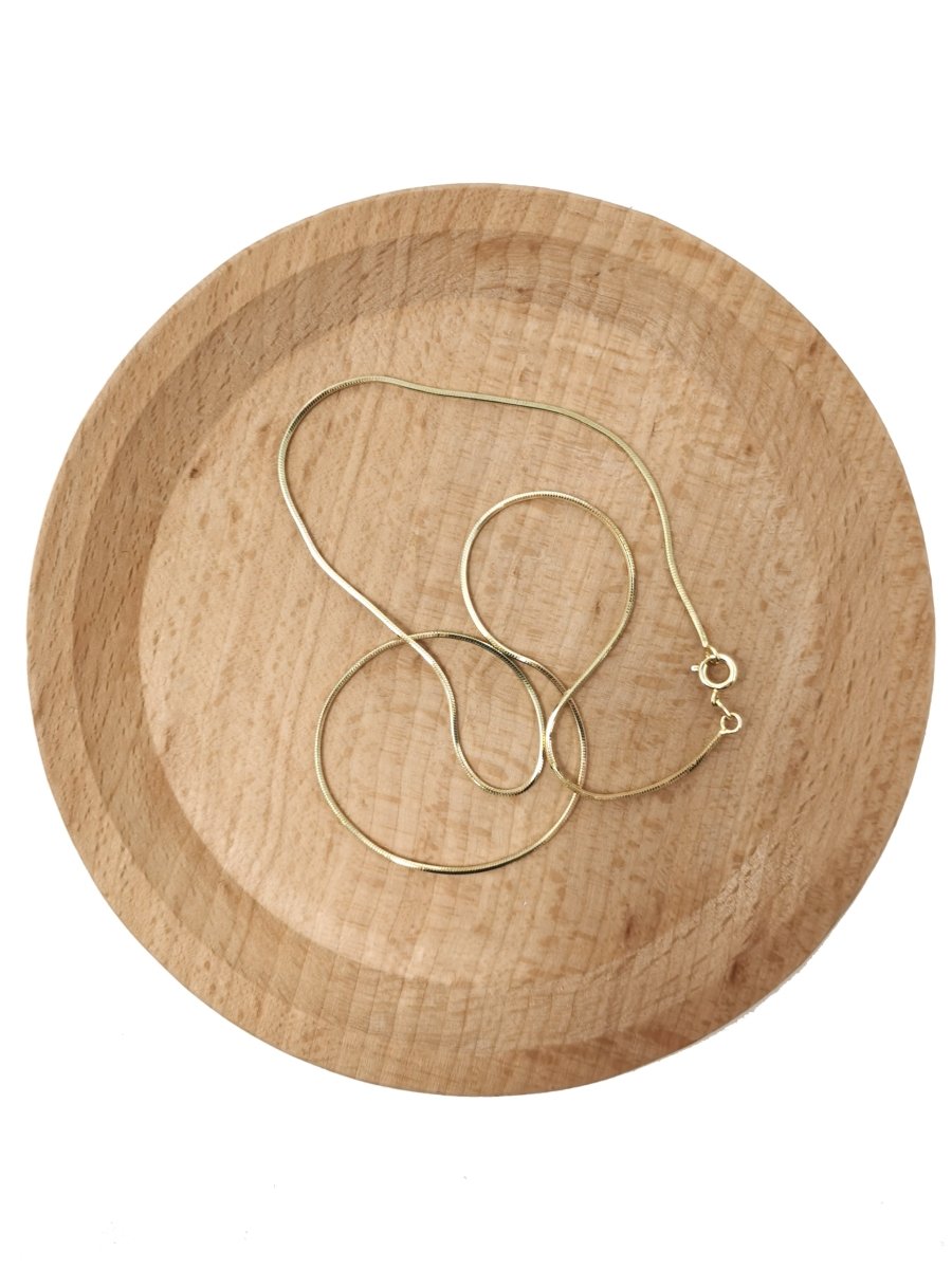 Dainty Gold Snake Herringbone Chain 1mm 18, 20 inch Necklace | WA-1747 Clearance Pricing