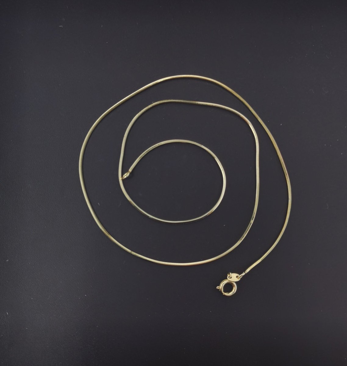 Dainty Gold Snake Herringbone Chain 1mm 18, 20 inch Necklace | WA-1747 Clearance Pricing