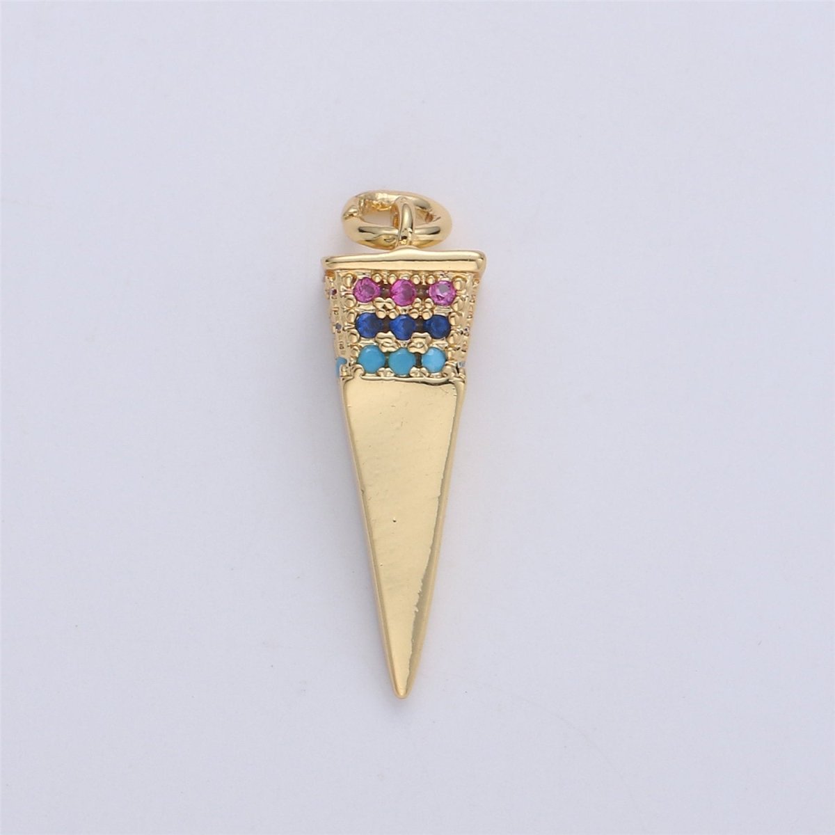 Dainty Gold Spike Charms Drop Pendulum Pendant Micro Pave Charm Minimalist Jewelry Supplies Findings for Necklace Earring Components,C-921