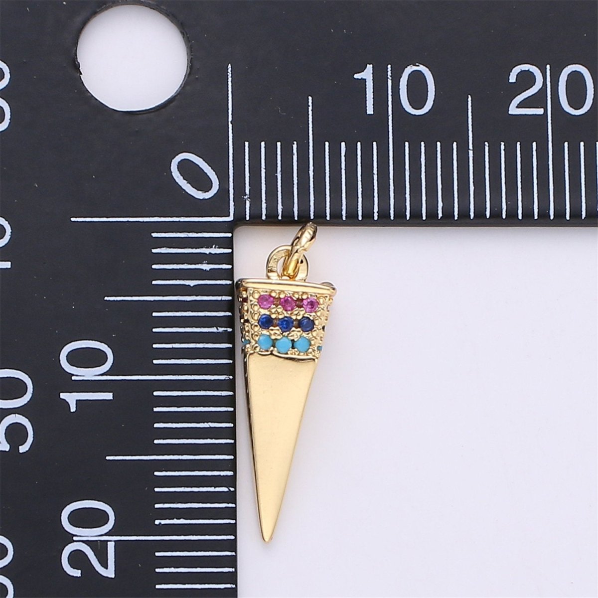 Dainty Gold Spike Charms Drop Pendulum Pendant Micro Pave Charm Minimalist Jewelry Supplies Findings for Necklace Earring Components,C-921