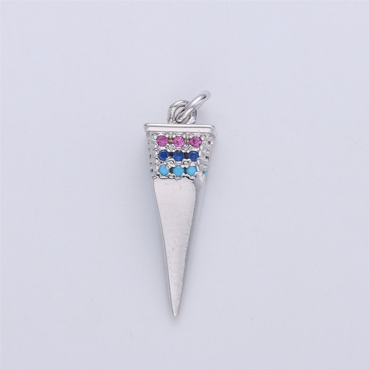 Dainty Gold Spike Charms Drop Pendulum Pendant Micro Pave Charm Minimalist Jewelry Supplies Findings for Necklace Earring Components,C-921