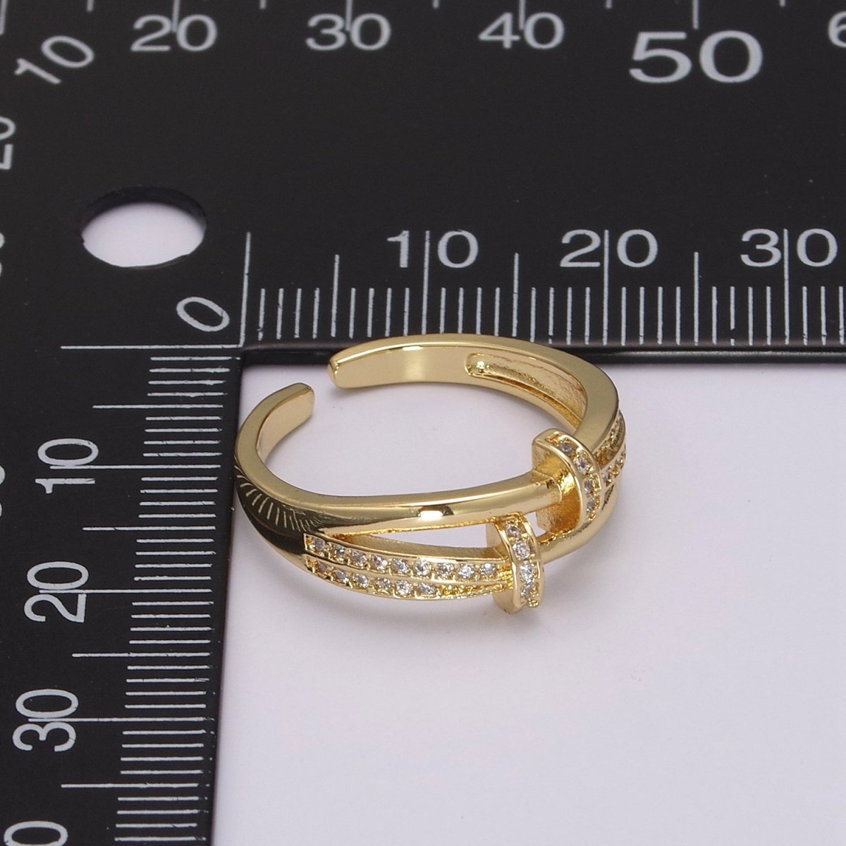 Dainty Gold Spiral Ring Design Minimalist Modern Trending Stackable Cz Open Ring Accessory Micro Pave Adjustable Ring U-134 U-135