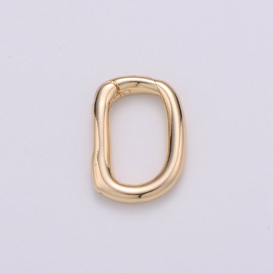 Dainty Gold Spring Gate Ring, Push Gate ring, 12x9mm Oval Ring Gold Filled Clasp for Charm Holder Connector  K-435