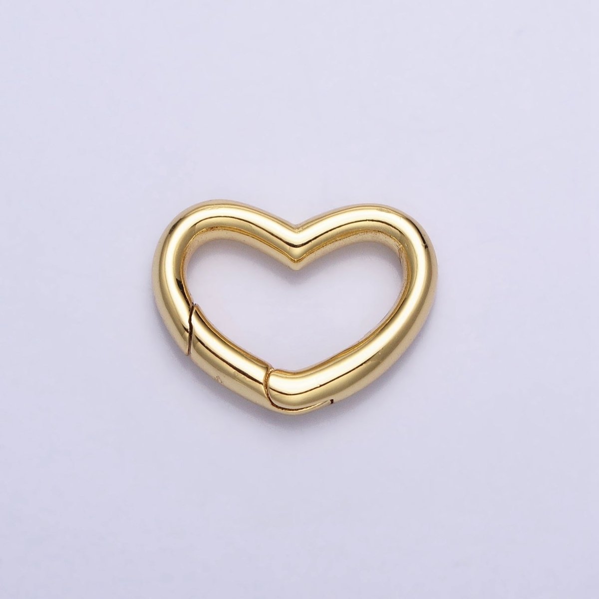 Dainty Gold Spring Gate Ring, Push Gate ring, 16.6x13mm Heart Clasp Charm Holder Gold SilverClasp for Link Chain Connector Z-173 Z-174