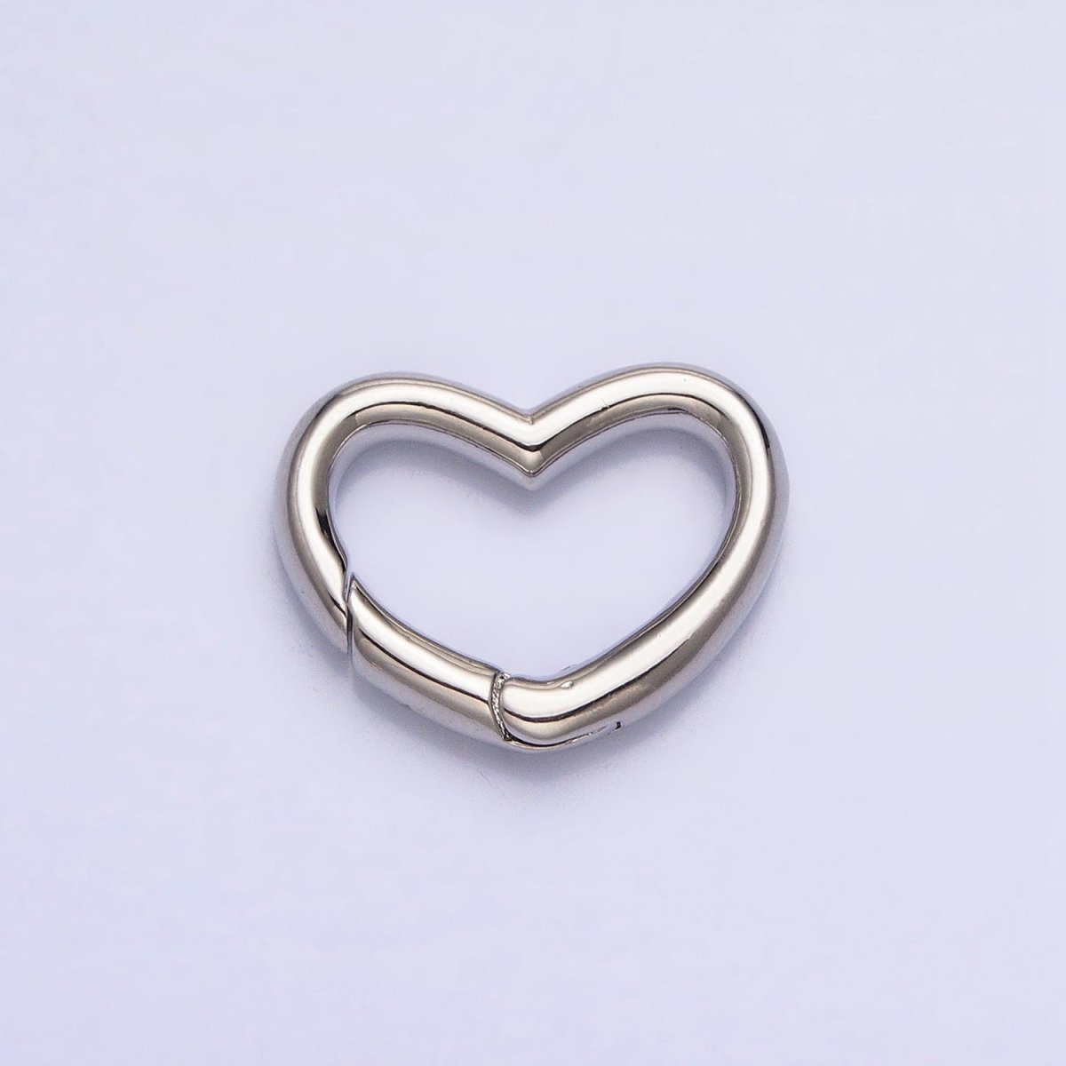 Dainty Gold Spring Gate Ring, Push Gate ring, 16.6x13mm Heart Clasp Charm Holder Gold SilverClasp for Link Chain Connector Z-173 Z-174
