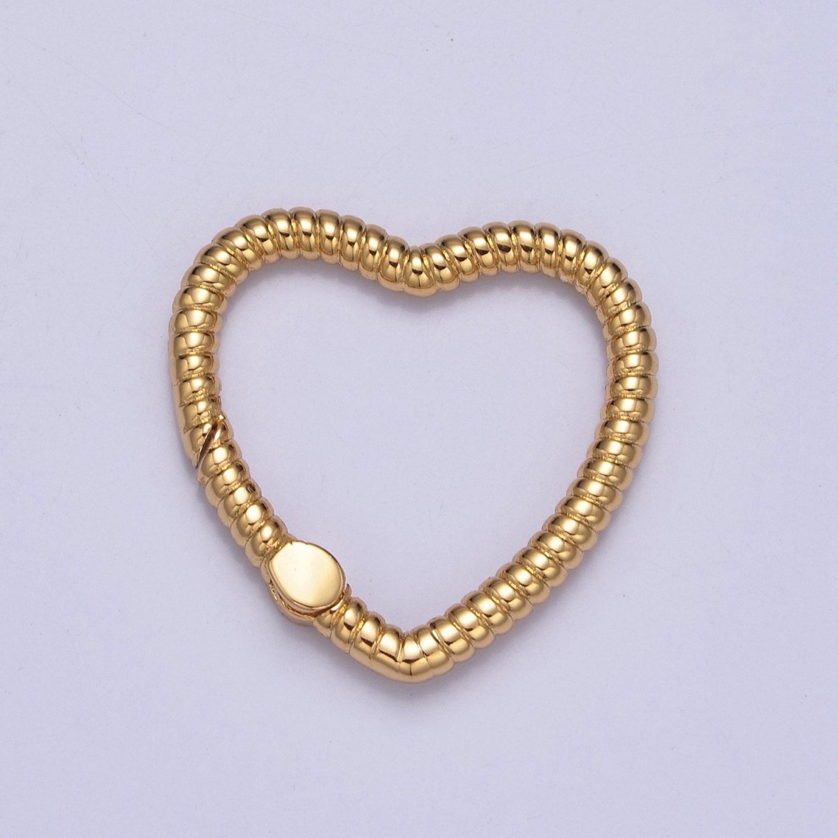 Dainty Gold Spring Heart Gate Ring, Push Gate Clasp Charm Holder 14K Gold Filled Clasp for Charm Holder Connector L-725 L-726