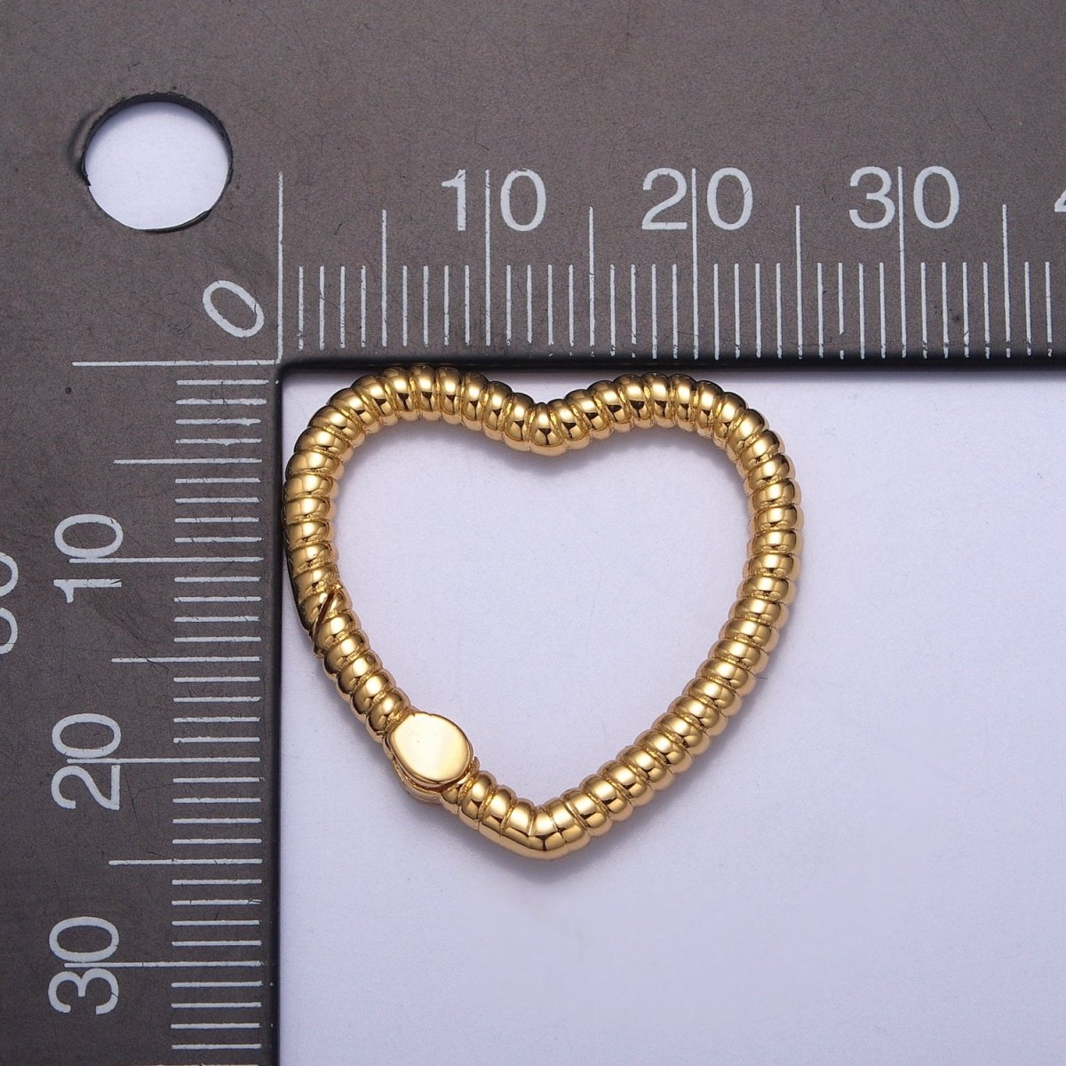 Dainty Gold Spring Heart Gate Ring, Push Gate Clasp Charm Holder 14K Gold Filled Clasp for Charm Holder Connector L-725 L-726