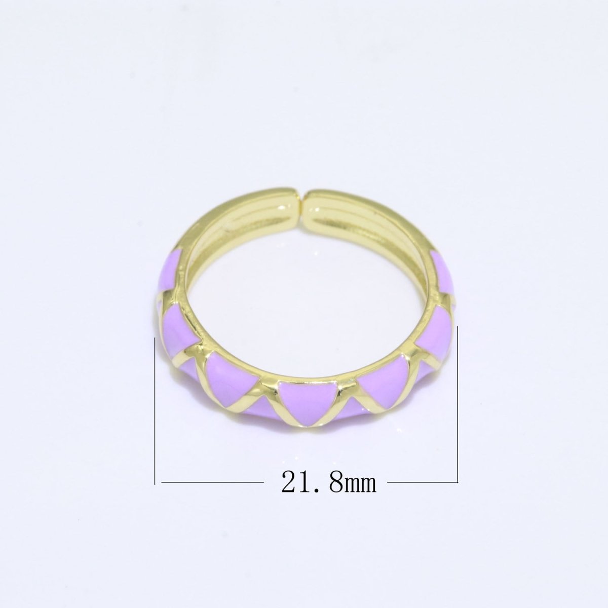 Dainty Gold Stackable Enamel Ring Bohemian Colorful Rainbow Band Open Adjustable S-120 ~ S-129