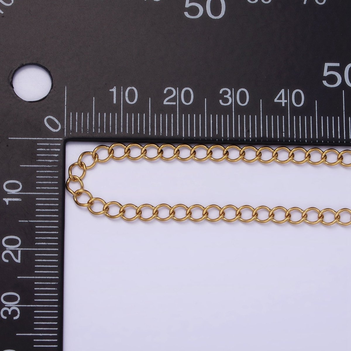 Dainty Gold Stainless Steel Oval Cable Chain by Yard Soldered Closed 3mm links | ROLL-1471 - DLUXCA