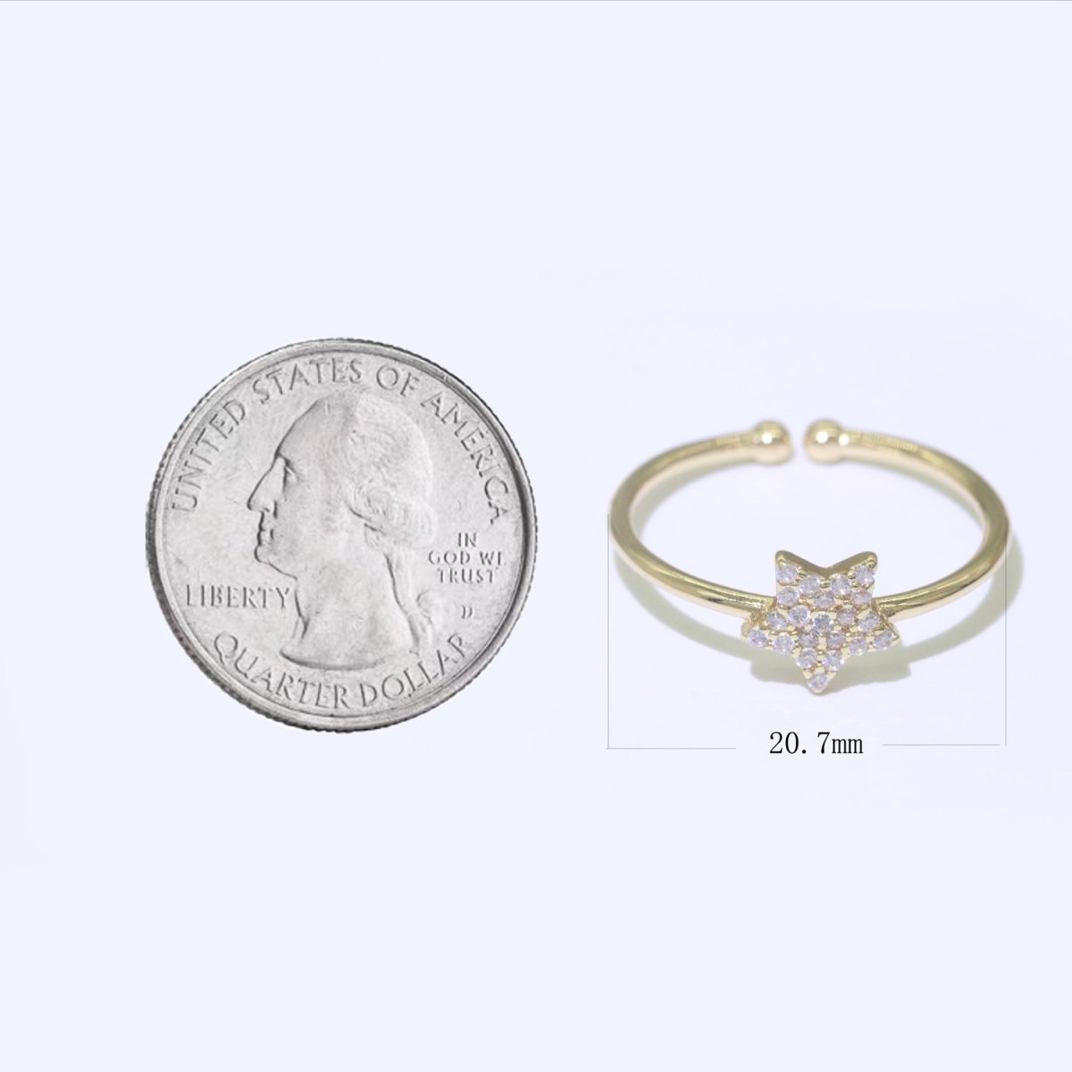 Dainty Gold Star Stacking Ring - minimalist dainty everyday delicate ring, thin knuckle ring, midi ring Open Adjustable Celestial Ring O-362