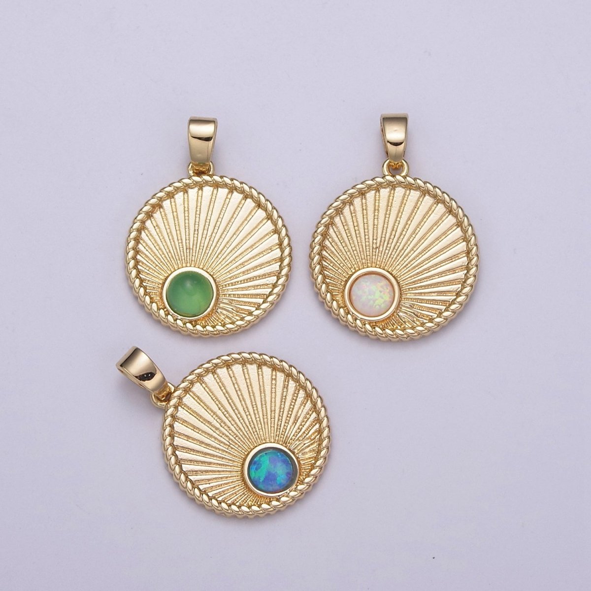 Dainty Gold Sun charm, Sunbeam charm, Opal Sunshine, Sunburst, Sun Pendant, Bohemian charms, Jewelry DIY, bracelet charm N-503 - N-505