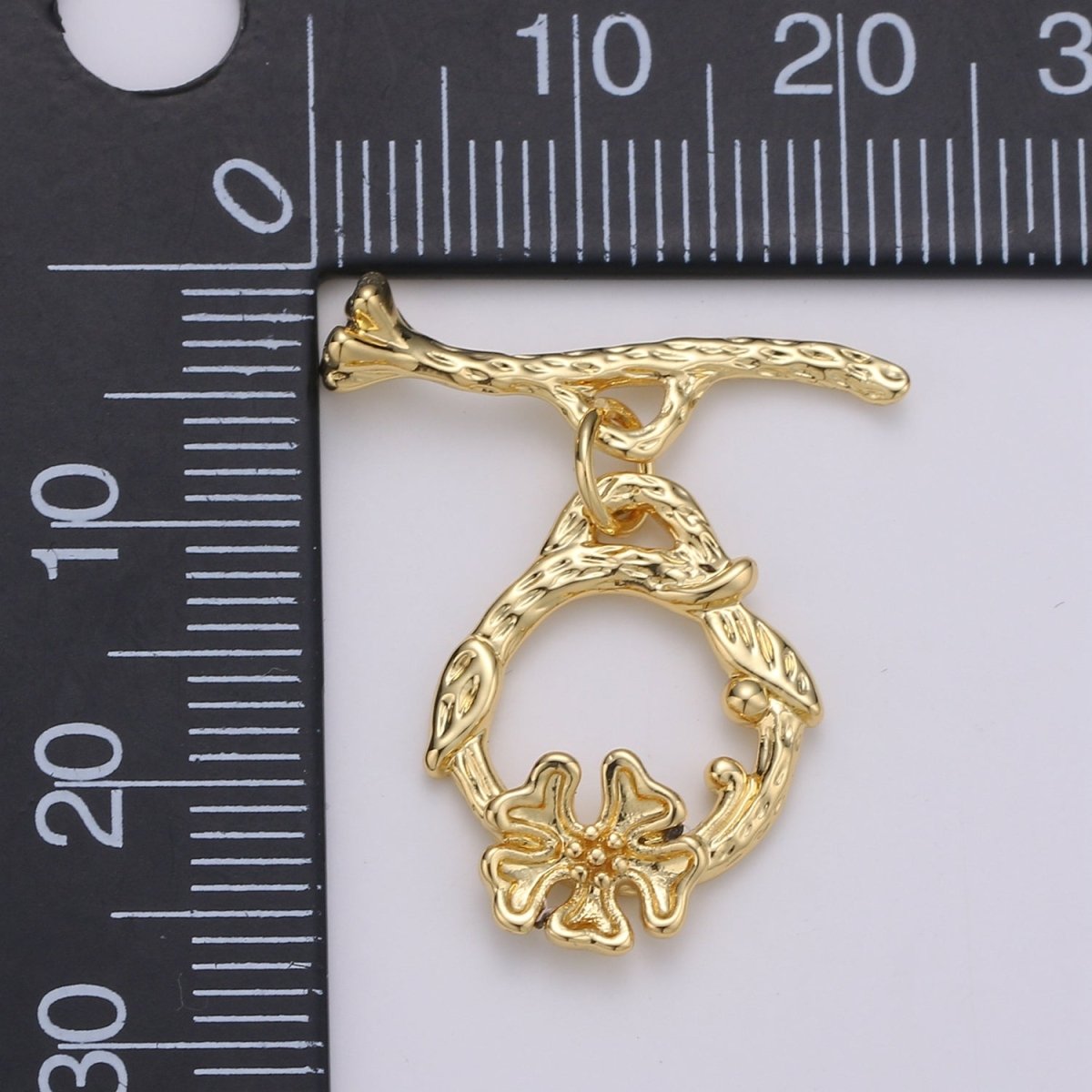 Dainty Gold Toggle Clasp 24K Gold Filled Flower Toggle Clasps Fancy Design OT Clasp Supply for Bracelet Necklace Component