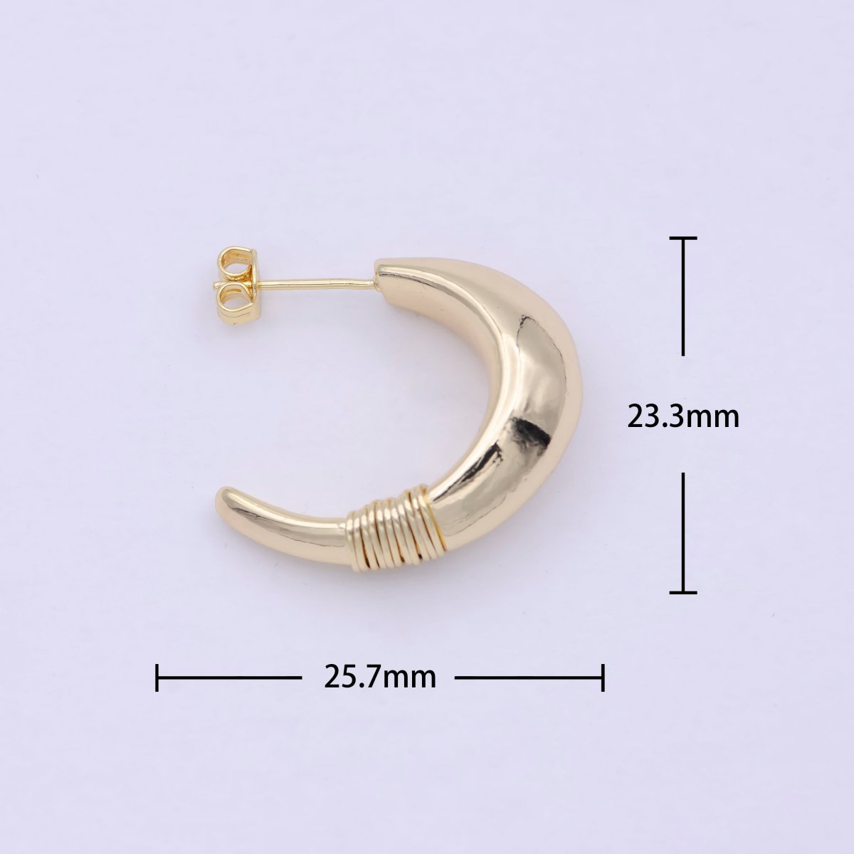Dainty Gold Tusk Hoop Earring Bohemian Boho Inspired Jewelry T-018 - DLUXCA