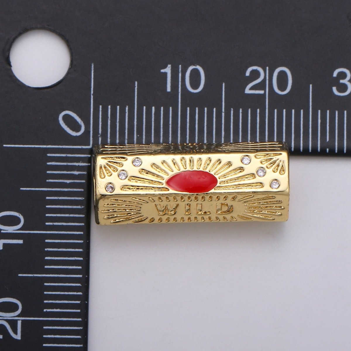 Dainty Golden Beads Tube Wild Writings CZ Plain Gold Filled Geometric Tube Accessories/Jewelry Making Beads B392 - DLUXCA