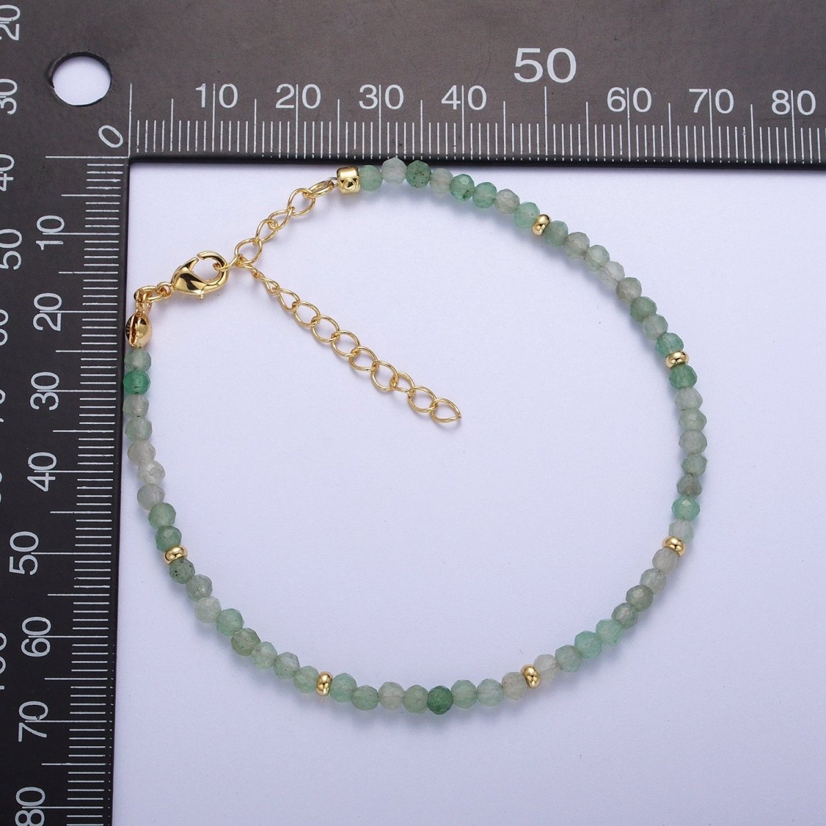Dainty Green Aventurine, Prehnite Bead Bracelet 7 inch 2 inch extender | WA-1198 WA-1197 Clearance Pricing
