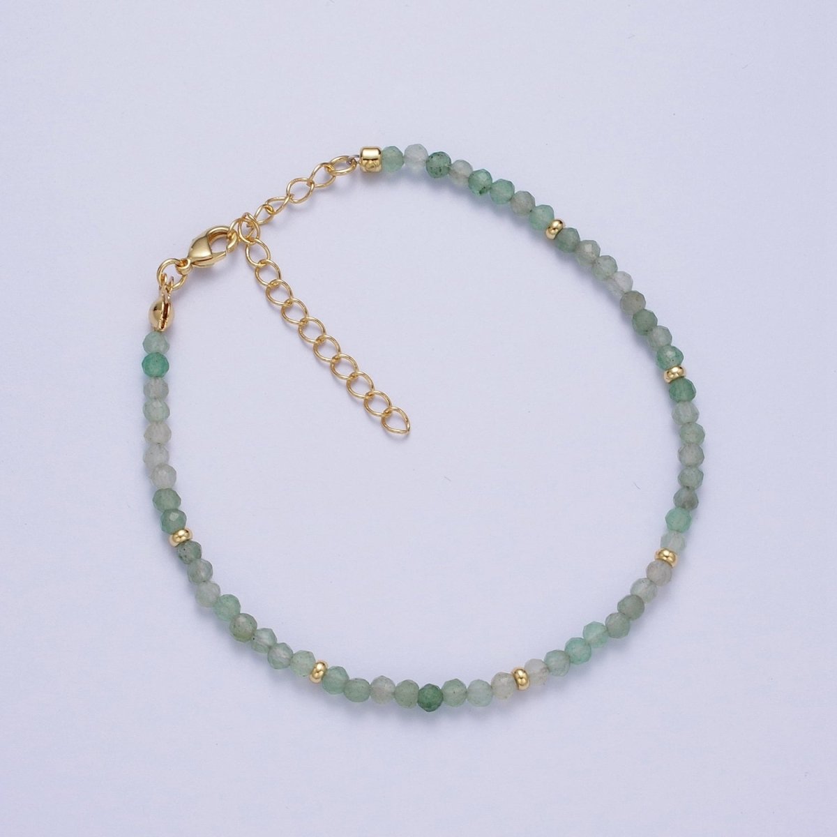 Dainty Green Aventurine, Prehnite Bead Bracelet 7 inch 2 inch extender | WA-1198 WA-1197 Clearance Pricing