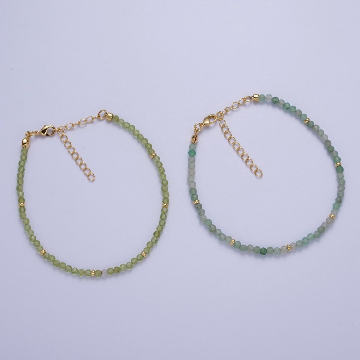 Dainty Green Aventurine, Prehnite Bead Bracelet 7 inch 2 inch extender | WA-1198 WA-1197 Clearance Pricing