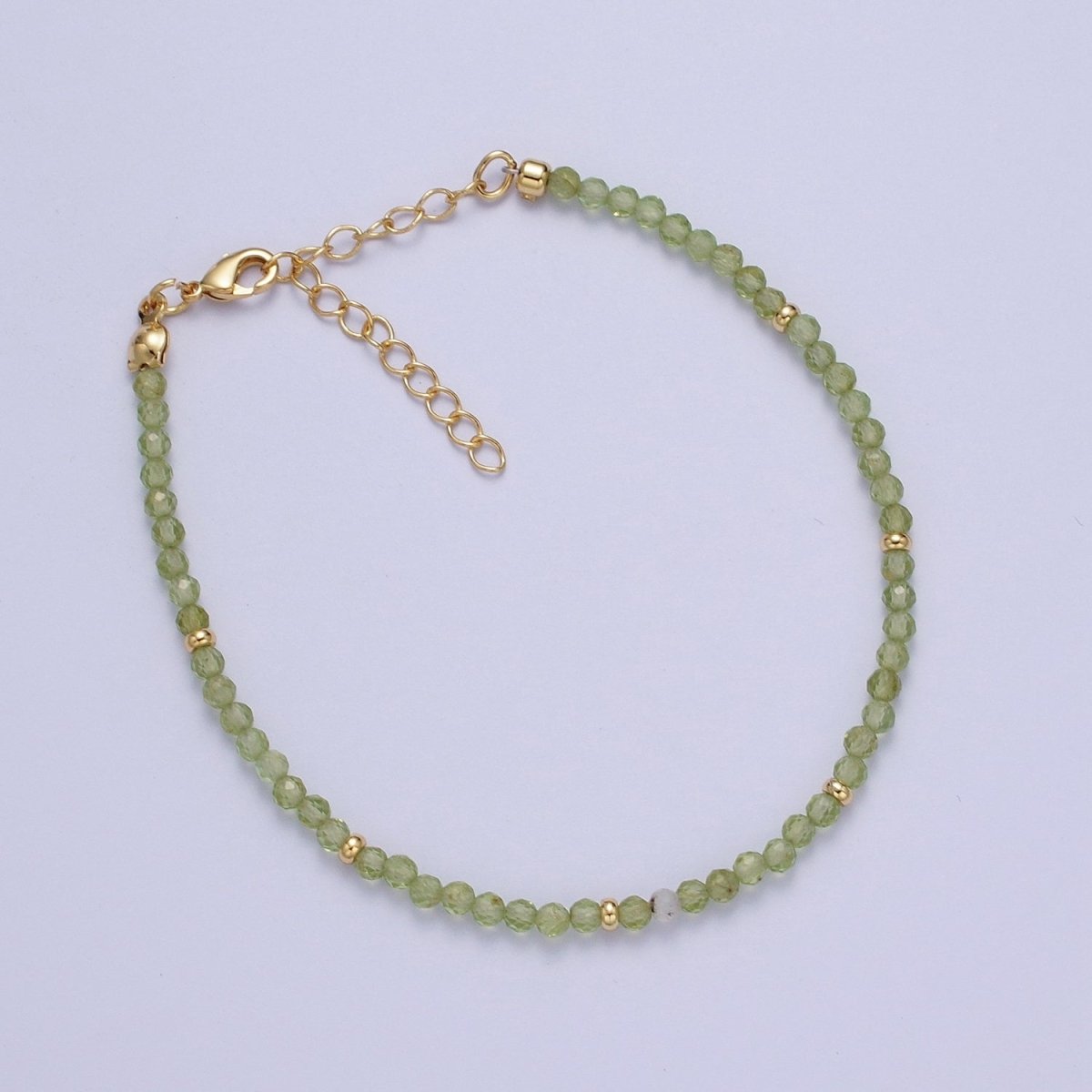 Dainty Green Aventurine, Prehnite Bead Bracelet 7 inch 2 inch extender | WA-1198 WA-1197 Clearance Pricing