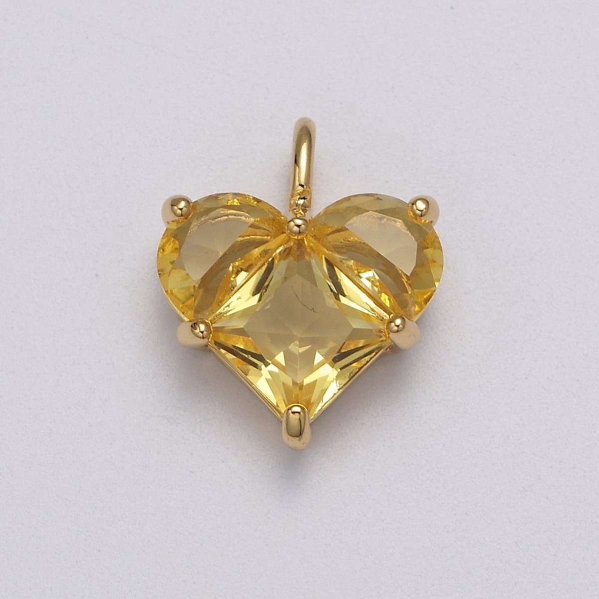 Dainty Heart Charm CZ Heart Pendant for Necklace Bracelet Earrings Charm, Dainty Charm Gold Plated Lead Nickel Free  J-485  J-603  J-703  J-705 J-706 J-707 J-716