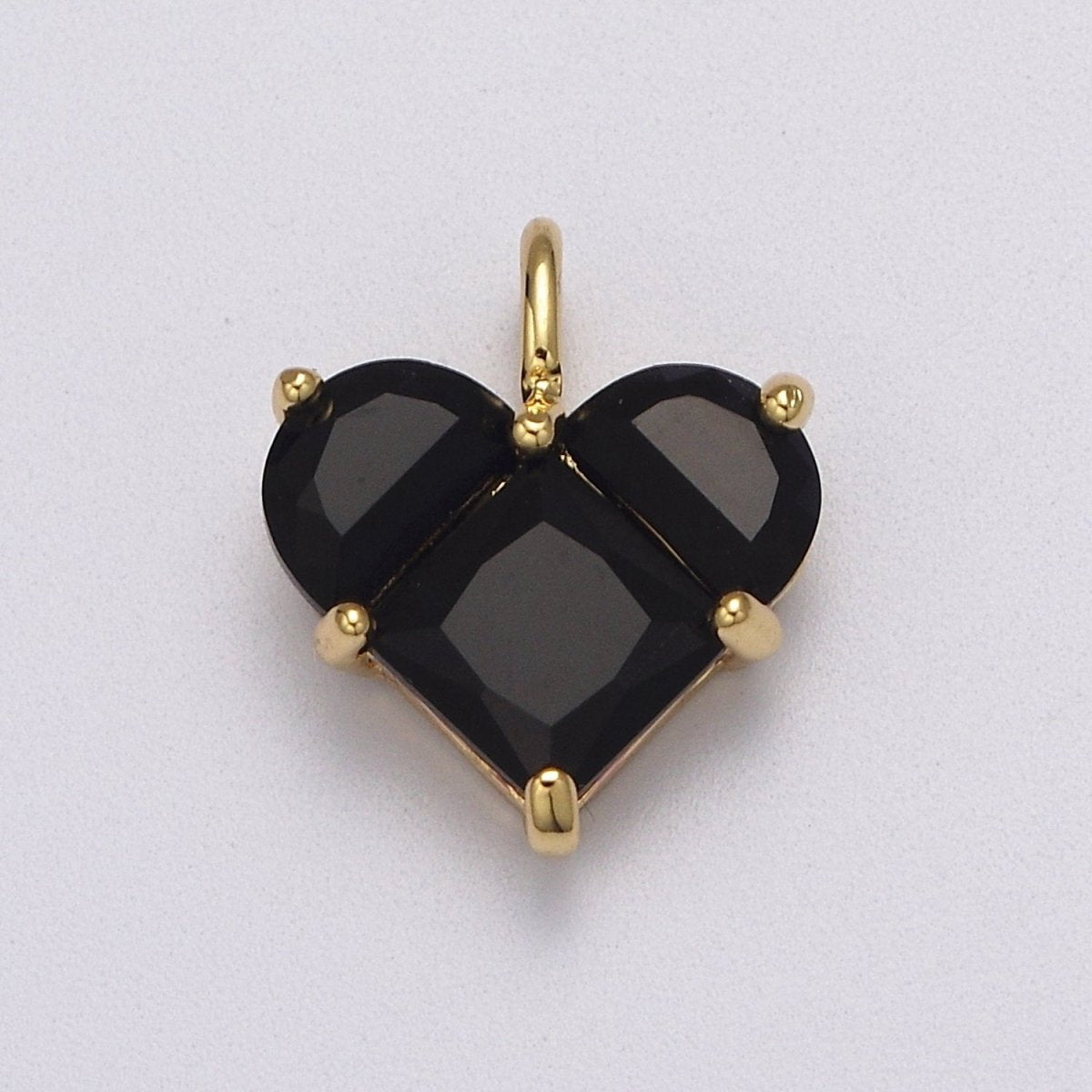 Dainty Heart Charm CZ Heart Pendant for Necklace Bracelet Earrings Charm, Dainty Charm Gold Plated Lead Nickel Free  J-485  J-603  J-703  J-705 J-706 J-707 J-716