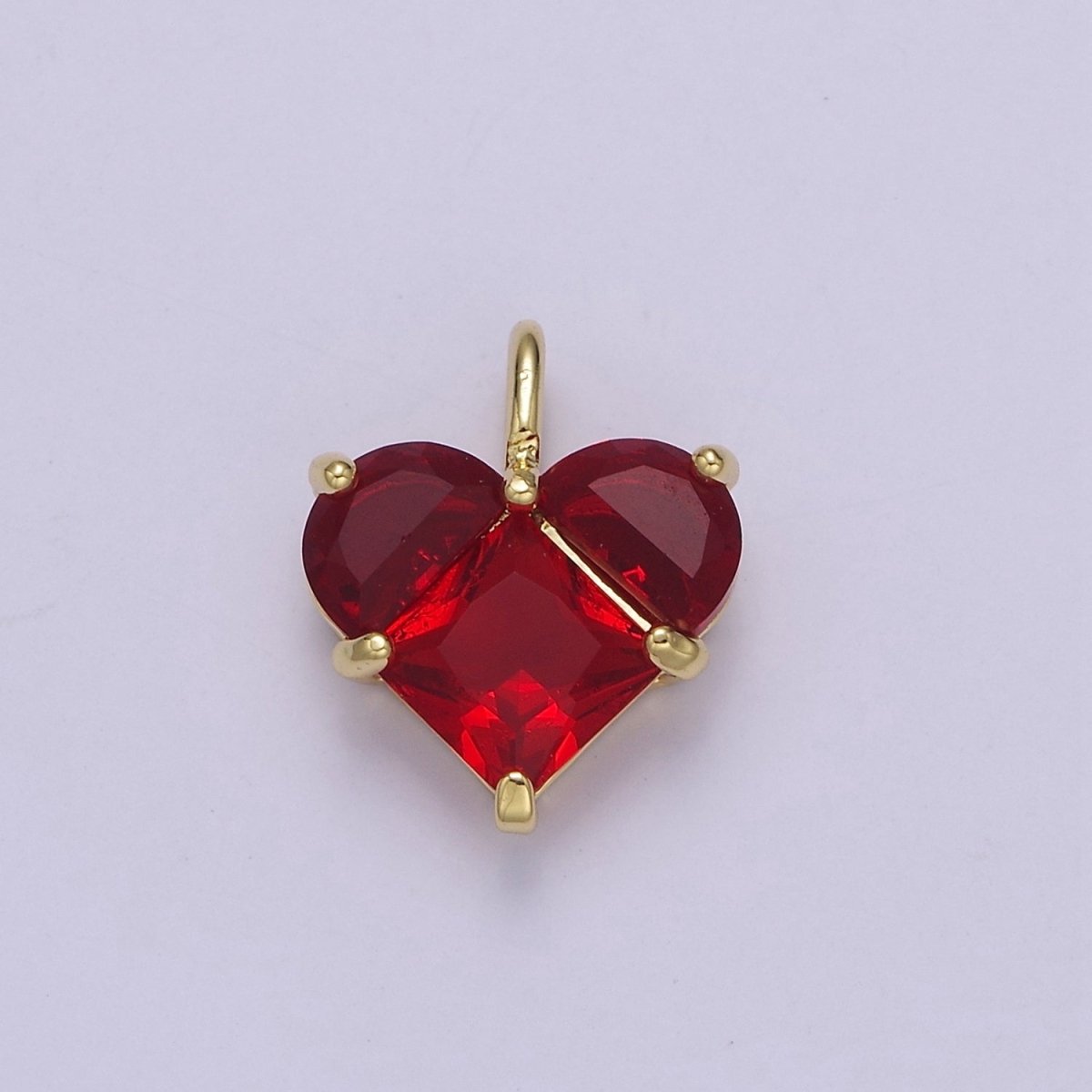 Dainty Heart Charm CZ Heart Pendant for Necklace Bracelet Earrings Charm, Dainty Charm Gold Plated Lead Nickel Free  J-485  J-603  J-703  J-705 J-706 J-707 J-716