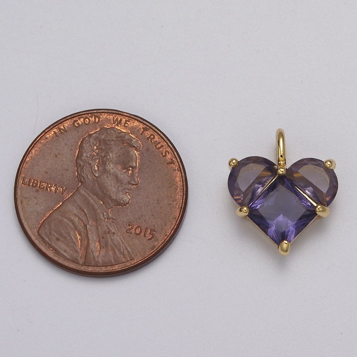 Dainty Heart Charm CZ Heart Pendant for Necklace Bracelet Earrings Charm, Dainty Charm Gold Plated Lead Nickel Free  J-485  J-603  J-703  J-705 J-706 J-707 J-716