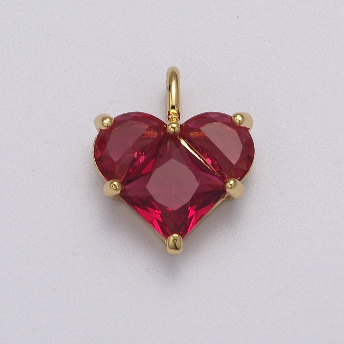 Dainty Heart Charm CZ Heart Pendant for Necklace Bracelet Earrings Charm, Dainty Charm Gold Plated Lead Nickel Free  J-485  J-603  J-703  J-705 J-706 J-707 J-716