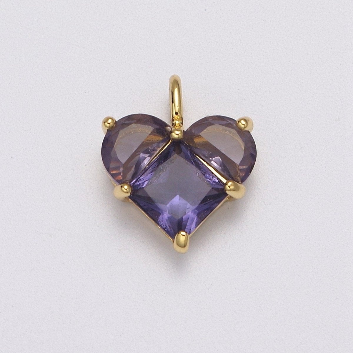 Dainty Heart Charm CZ Heart Pendant for Necklace Bracelet Earrings Charm, Dainty Charm Gold Plated Lead Nickel Free  J-485  J-603  J-703  J-705 J-706 J-707 J-716