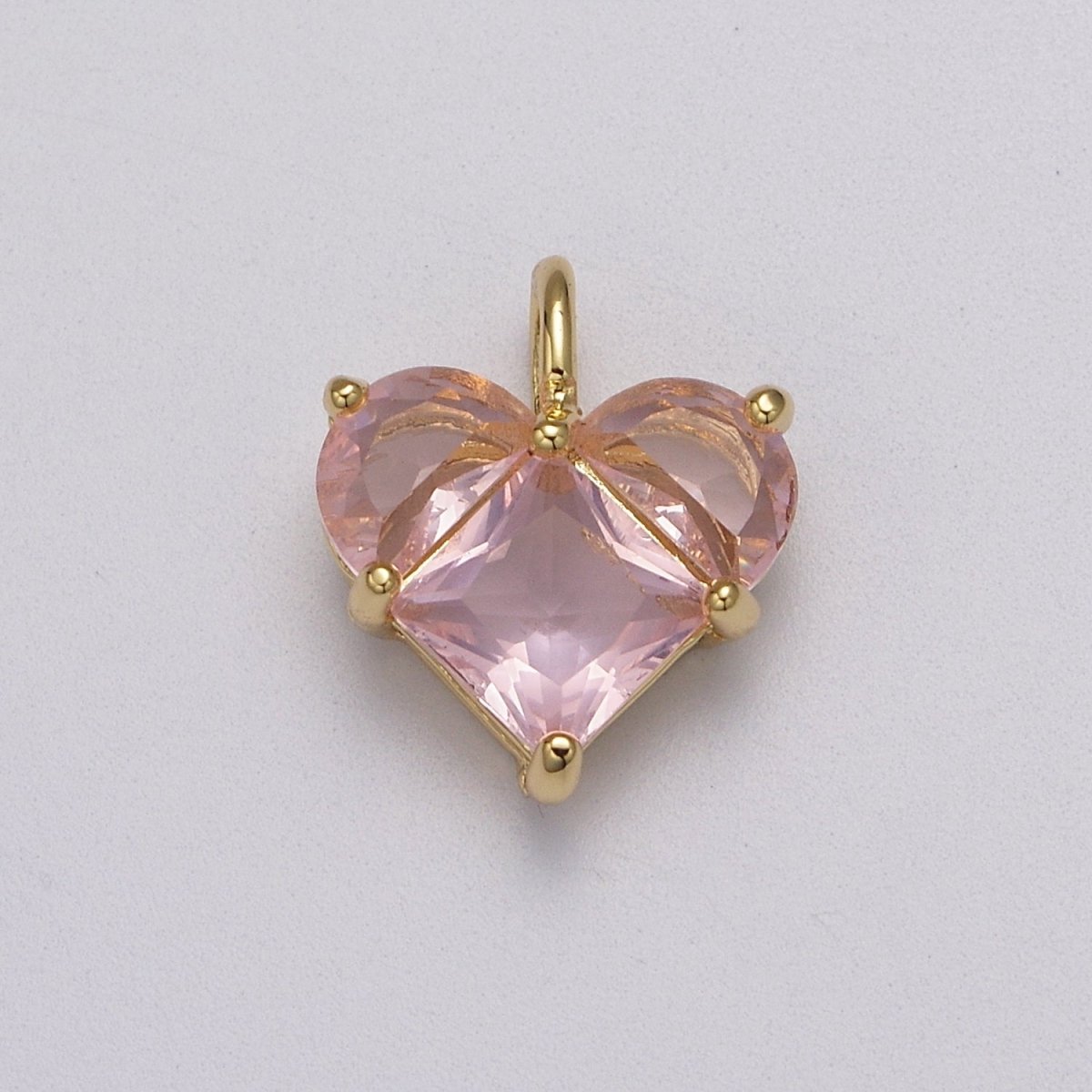 Dainty Heart Charm CZ Heart Pendant for Necklace Bracelet Earrings Charm, Dainty Charm Gold Plated Lead Nickel Free  J-485  J-603  J-703  J-705 J-706 J-707 J-716