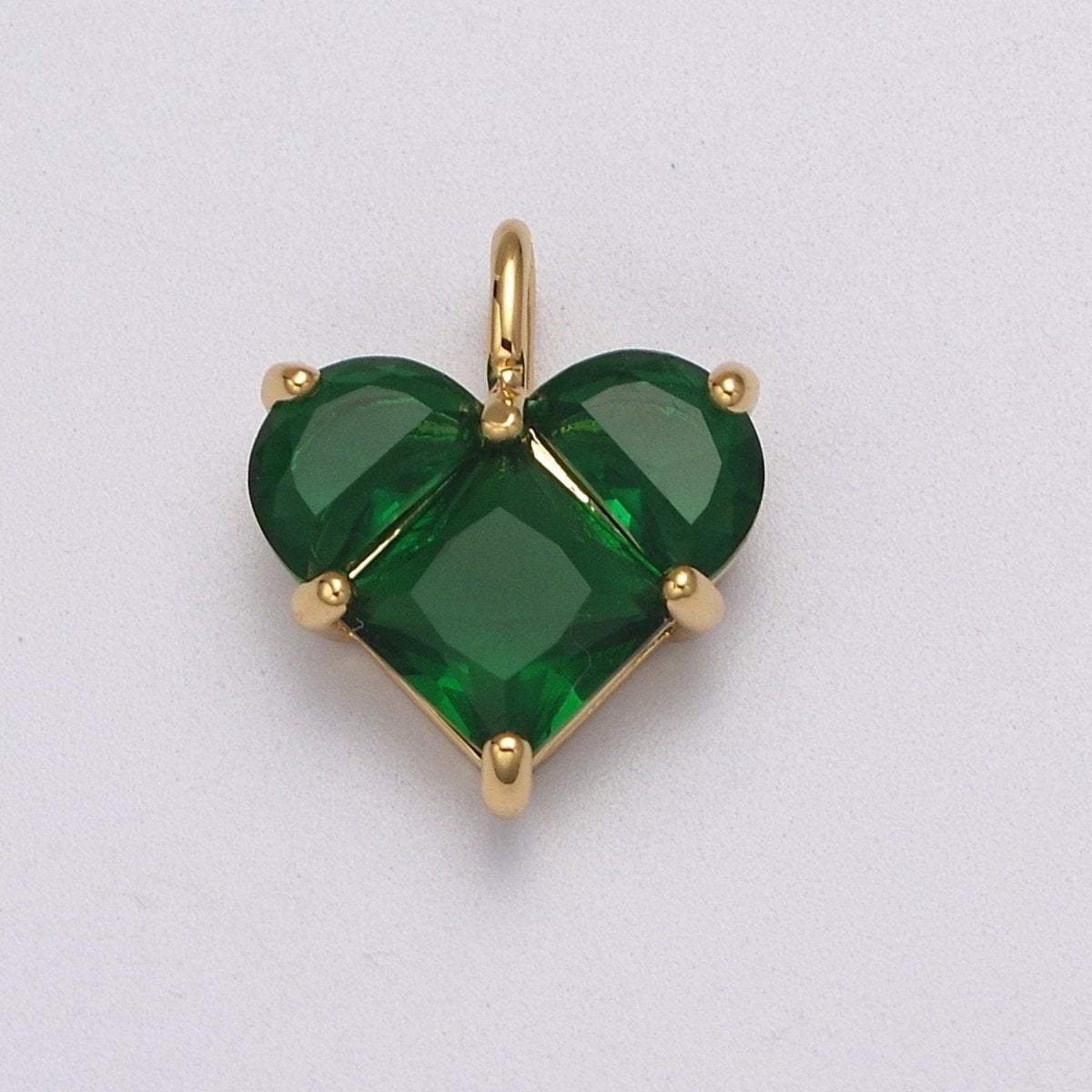 Dainty Heart Charm CZ Heart Pendant for Necklace Bracelet Earrings Charm, Dainty Charm Gold Plated Lead Nickel Free  J-485  J-603  J-703  J-705 J-706 J-707 J-716