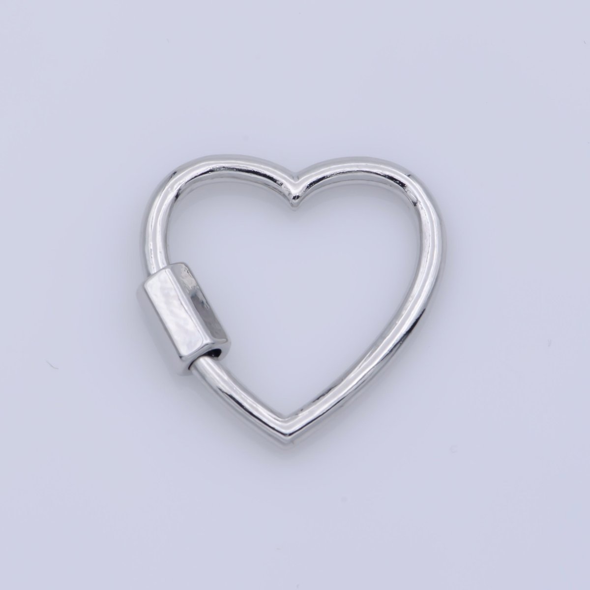 Dainty Heart Clasp in Gold Filled - White Gold Filled Love with Screw On Mechanism carabiner clasp Bracelet Clasp 20mmx19mm K-265