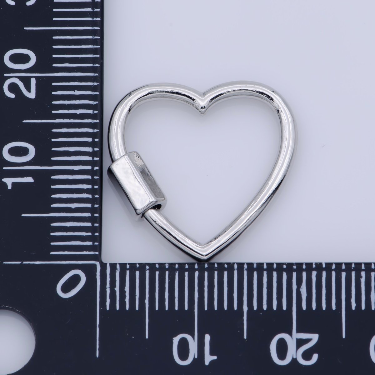 Dainty Heart Clasp in Gold Filled - White Gold Filled Love with Screw On Mechanism carabiner clasp Bracelet Clasp 20mmx19mm K-265