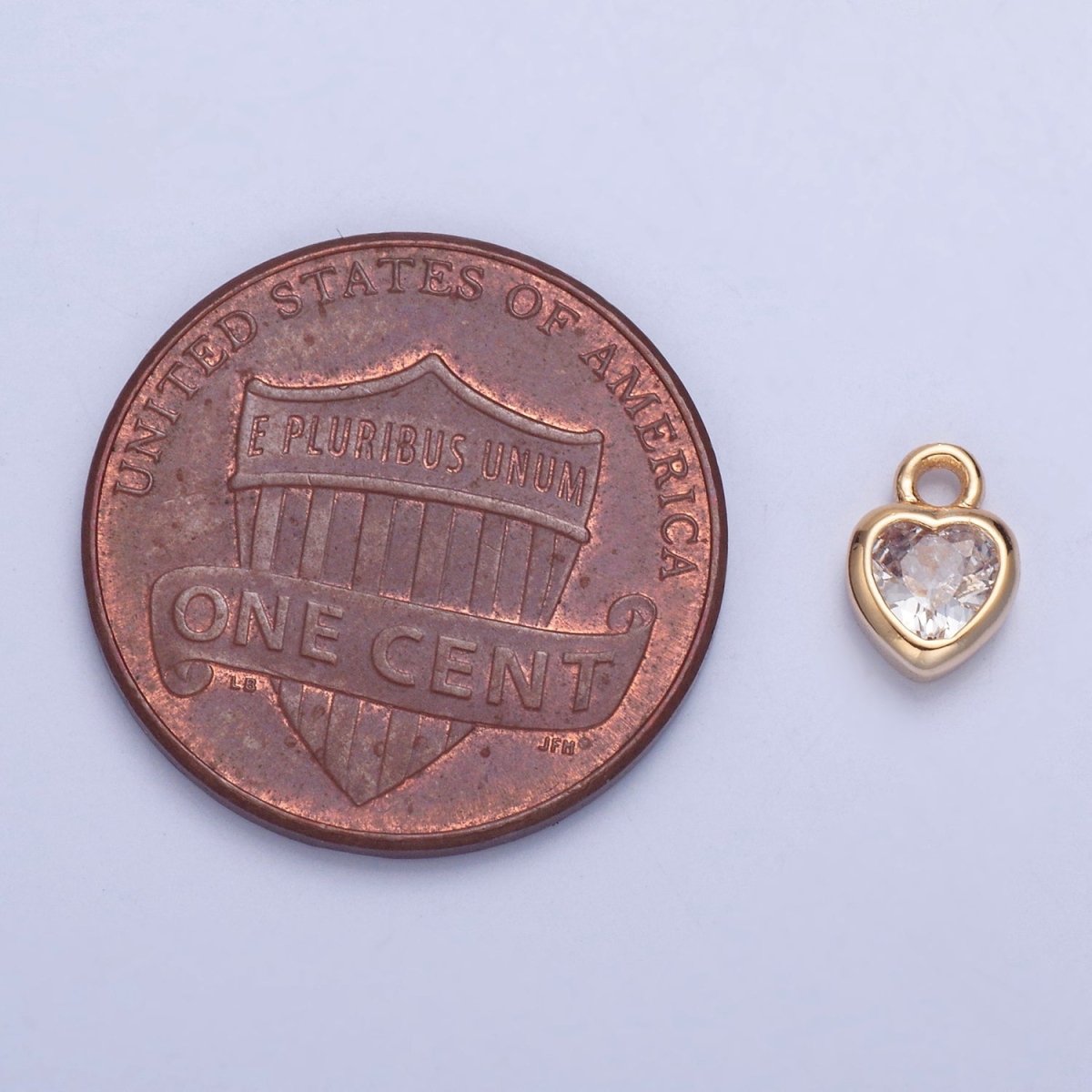 Dainty Heart Clear Cubic Zirconia CZ Charm For Jewelry Making | X-133 - DLUXCA