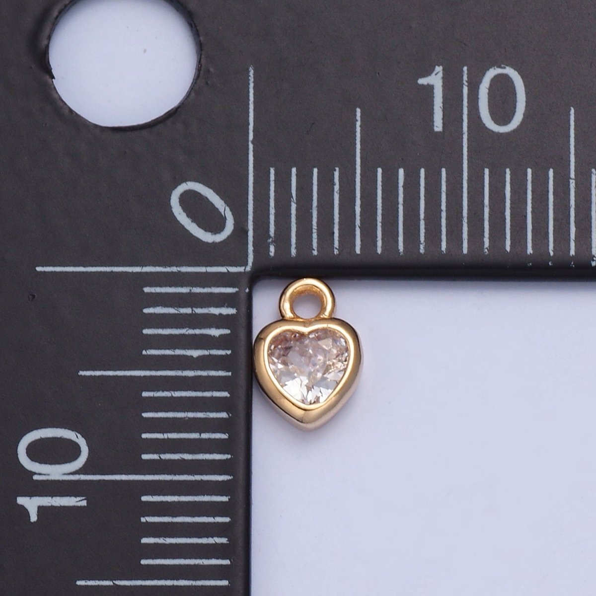 Dainty Heart Clear Cubic Zirconia CZ Charm For Jewelry Making | X-133 - DLUXCA