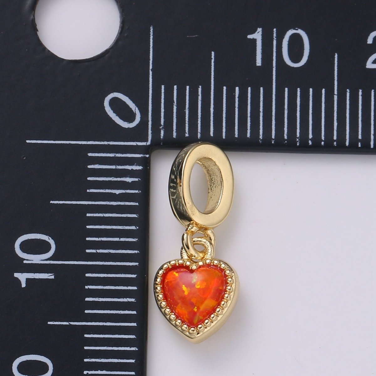 Dainty Heart Pendant 14K Gold Filled Opal Pendant for Love necklace Opal Charm Birthstone Cubic Zirconia Geometri Bezel Charm H-527 H-533