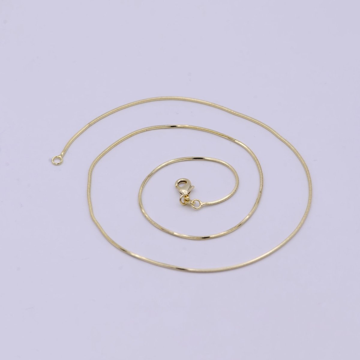 Dainty Herringbone Chain Necklace - 1.1mm 14k Gold Filled Snake Chain - 17.8&19.5 inches Layering Necklace Ready To Wear w/ Lobster Clasp | WA-518 WA-519