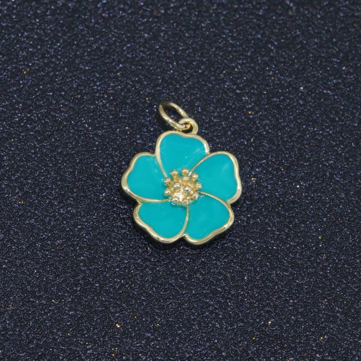 Dainty Hibiscus Charm Tropical Flower Gold Filled Enamel Charm Hawaiian Inspired Jewelry Pendant for Necklace Bracelet Earring Component M-505 M-506 M-507