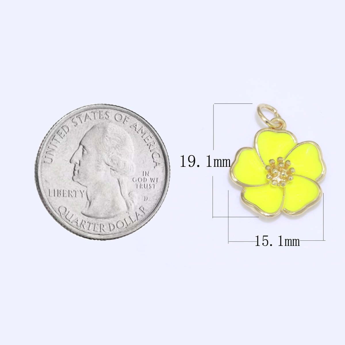 Dainty Hibiscus Charm Tropical Flower Gold Filled Enamel Charm Hawaiian Inspired Jewelry Pendant for Necklace Bracelet Earring Component M-505 M-506 M-507