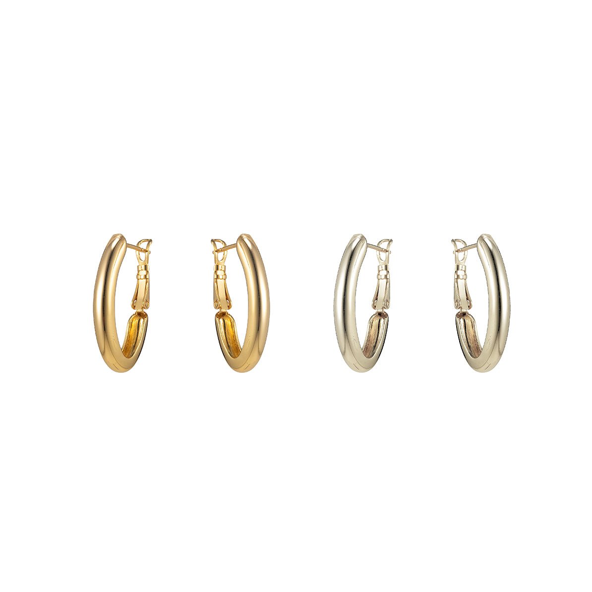 Dainty Hoop Earring Gold Filled 15mm Thin Hoops lever back earring P-183 P-184