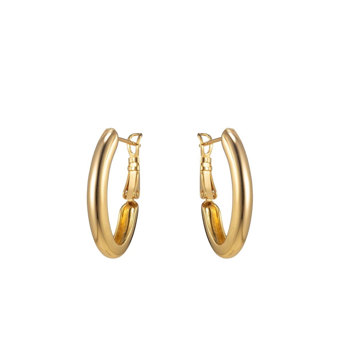Dainty Hoop Earring Gold Filled 15mm Thin Hoops lever back earring P-183 P-184
