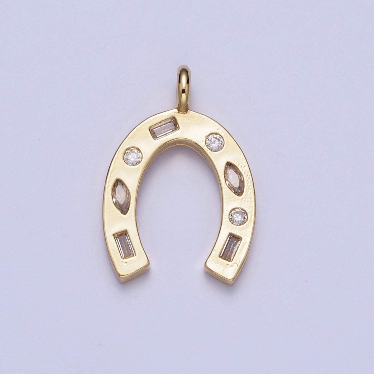 Dainty Horse Shoe Charm Cubic Lucky Charm for Necklace Bracelet Supply X-401 - DLUXCA