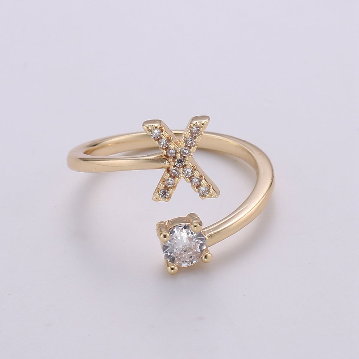 Dainty Initial Ring Gold Letter Ring Minimalist Initial Ring Initial Name Ring Adjustable Initial Cz Ring Personalized Bridesmaid Gift R-370-R-395