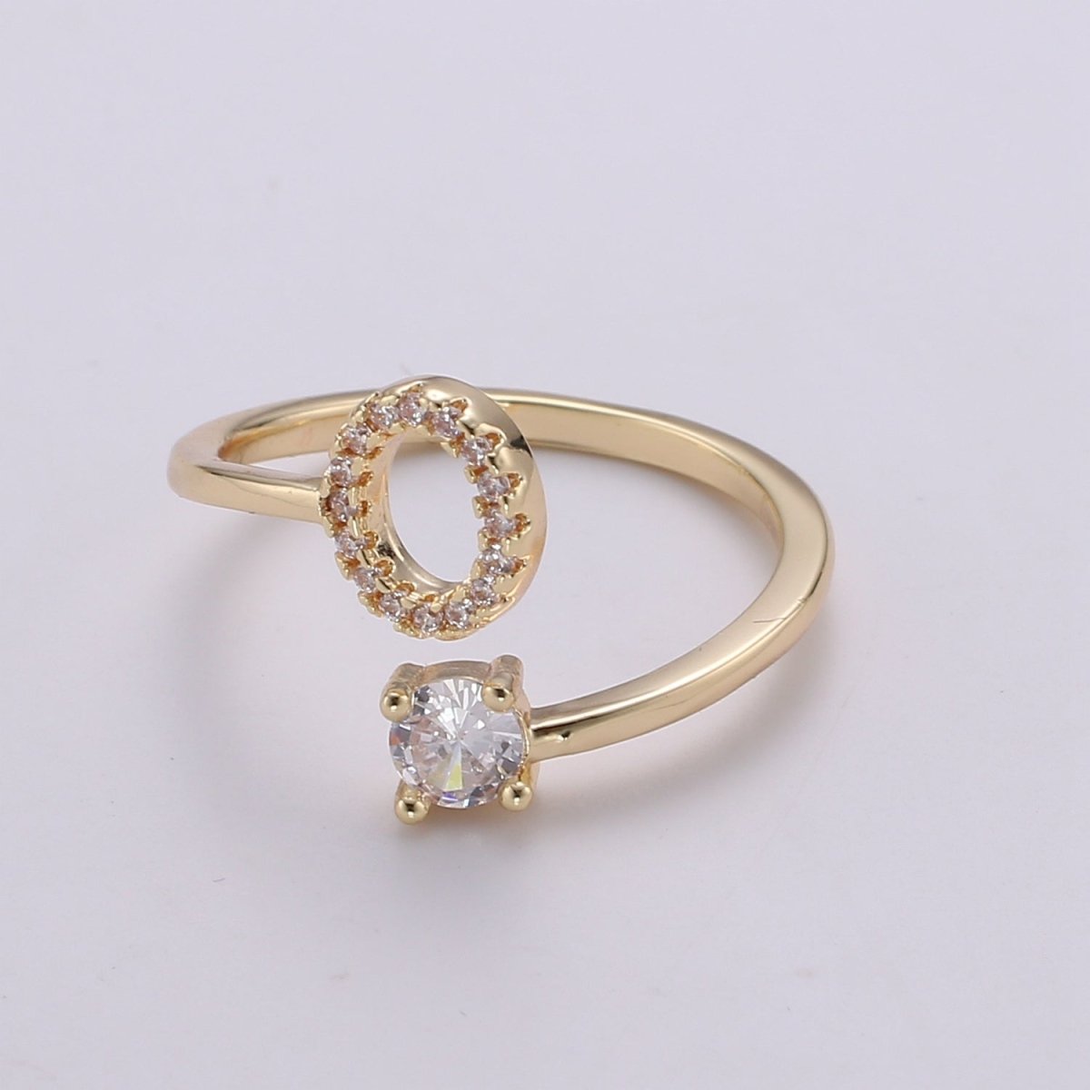 Dainty Initial Ring Gold Letter Ring Minimalist Initial Ring Initial Name Ring Adjustable Initial Cz Ring Personalized Bridesmaid Gift R-370-R-395