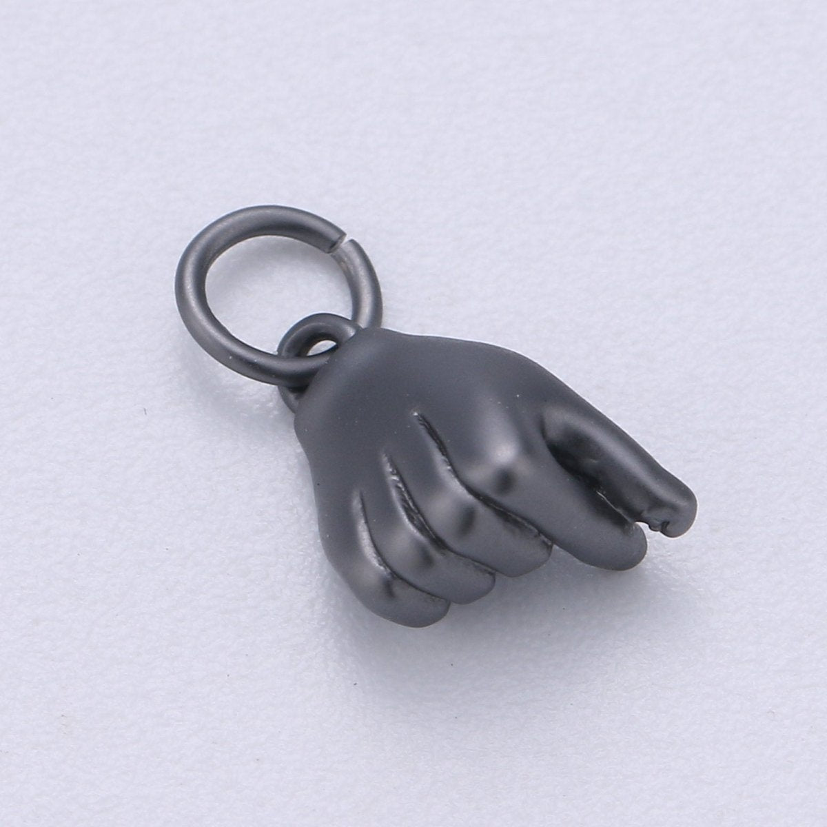 14K Gold Filled Matte Heart Love Hand Gesture Symbol Charm in Gold, Silver, Black | C404