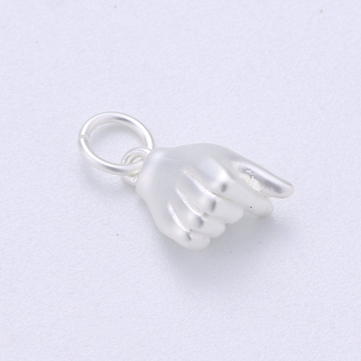 14K Gold Filled Matte Heart Love Hand Gesture Symbol Charm in Gold, Silver, Black | C404