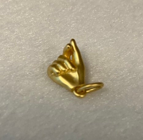 14K Gold Filled Matte Heart Love Hand Gesture Symbol Charm in Gold, Silver, Black | C404